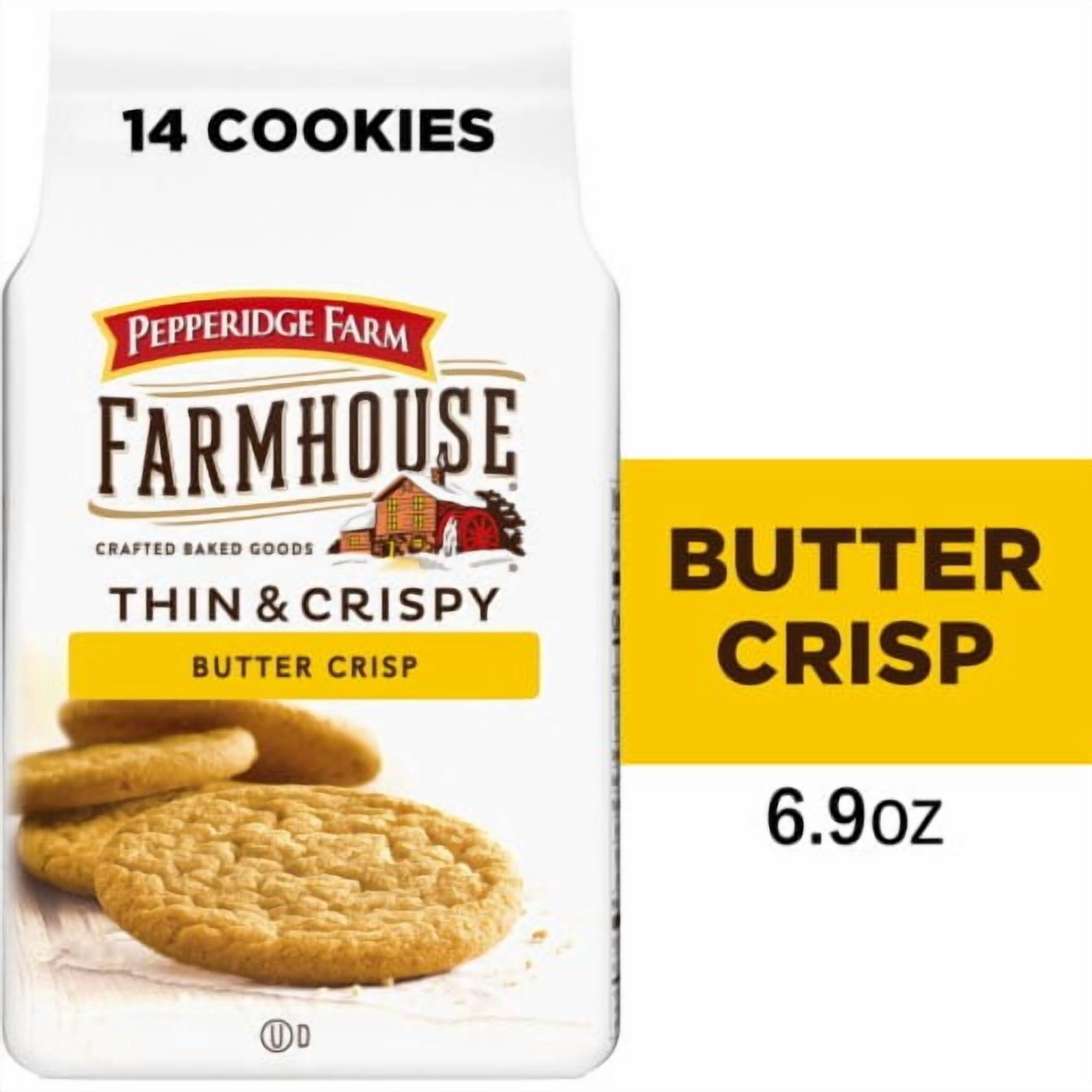Pack of 2 - Pepperidge Farm Farmhouse Thin & Crispy Butter Crisp Cookies, 6.9 Oz Bag 6.9 oz Packaging May Vary