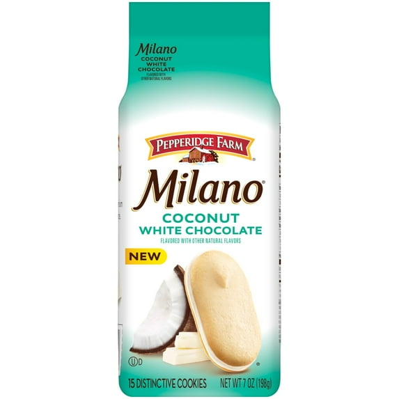 Pepperidge Farm Milano White Chocolate Coconut Flavored Cookies 7 oz - Pack of 2