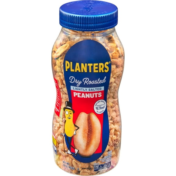 Pack of 2 Planters Lightly Salted Dry Roasted Peanuts, 16 oz (Package May Vary)