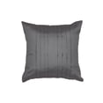 thumbnail image 1 of Pack of 2 Pleated Faux Silk Square Decorative Pillow Covers/Shams with Zipper Closure - (18"x18", Platinum), 1 of 2
