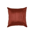 thumbnail image 1 of Pack of 2 Pleated Faux Silk Square Decorative Pillow Covers/Shams with Zipper Closure - (18"x18", Terracotta), 1 of 2