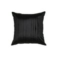 thumbnail image 1 of Pack of 2 Pleated Faux Silk Square Decorative Pillow Covers/Shams with Zipper Closure - (24"x24", Black), 1 of 2