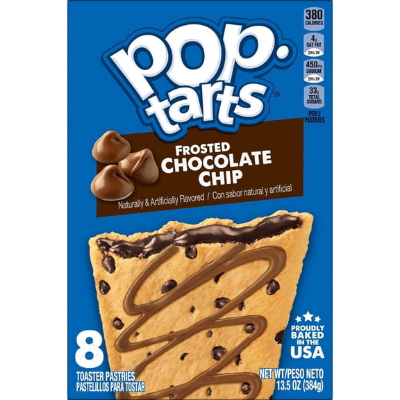 Pop-Tarts Chocolate Chip Drizzle Toaster Pastries, 13.5 oz - 8 ct- Pack of 2