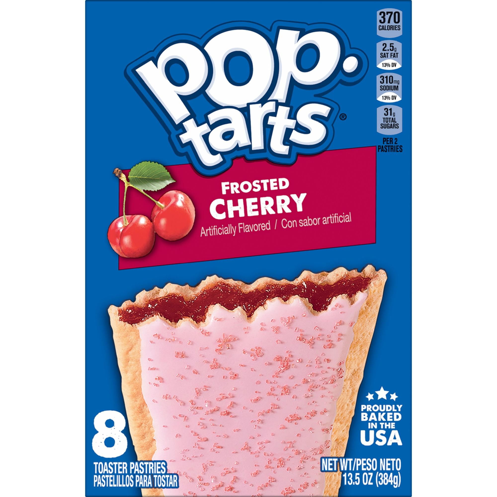Pack of 2 Pop-Tarts Frosted Cherry Toaster Pastries, 13.5 oz, 8 ct (Package May Vary)