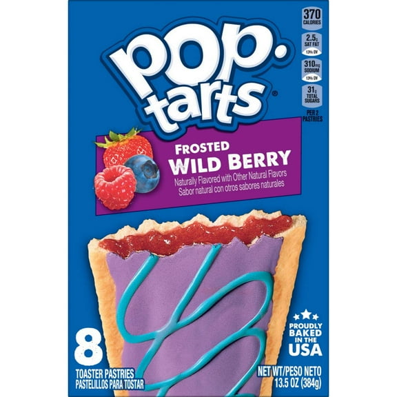 Pop-Tarts Frosted Wild Berry Toaster Pastries, 13.5 oz - 8 ct- Pack of 2