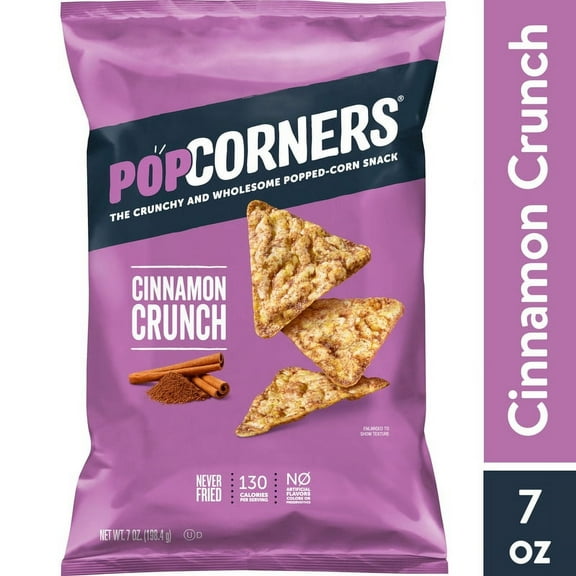 Pack of 2 PopCorners Popped Corn Chips, Cinnamon Crunch, Gluten Free, 7 oz Bag
