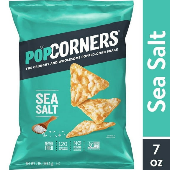 Pack of 2 Popcorners Sea Salt Popped Corn Snacks, 7 oz Bag
