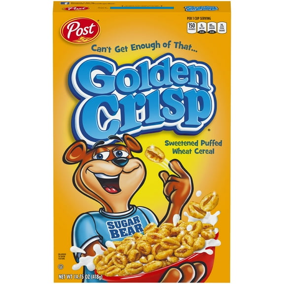 Pack of 2 Post Golden Crisp Cereal, 14.75 oz (Package May Vary)