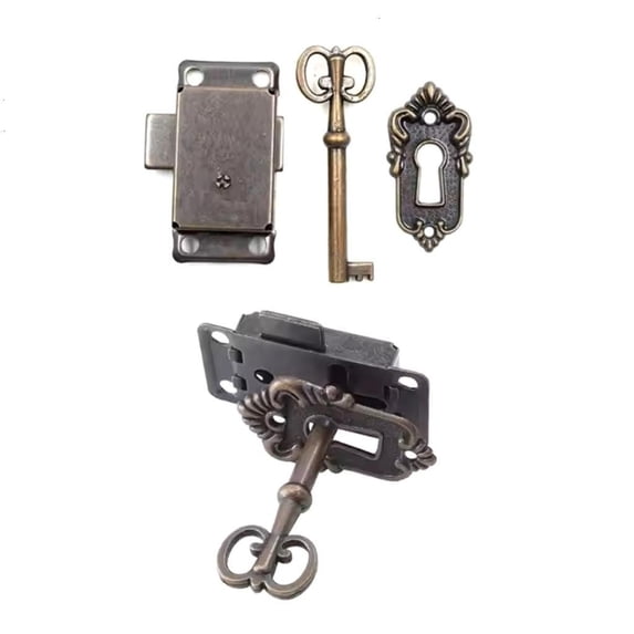 Pack of 2 Practical Decorative Antique Cabinet Sturdy Zines Alloy Without Mortise for Drawers Daily Use
