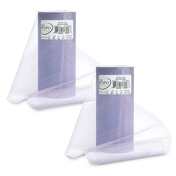 Pack of 2 Premium Shiny Tulle Spools of 6 Inch X 25 Yards