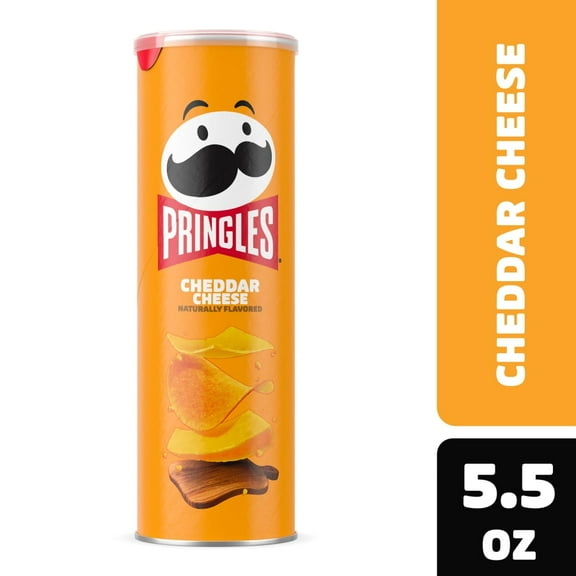 Pack of 2 Pringles Cheddar Cheese Potato Crisps Chips, 5.5 oz (Package May Vary)