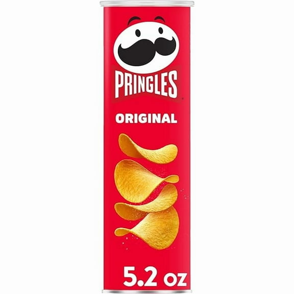 Pack of 2 Pringles Potato Crisps Chips, Lunch Snacks, On-The-Go Snacks, Original, 5.2oz Can (1 Can)