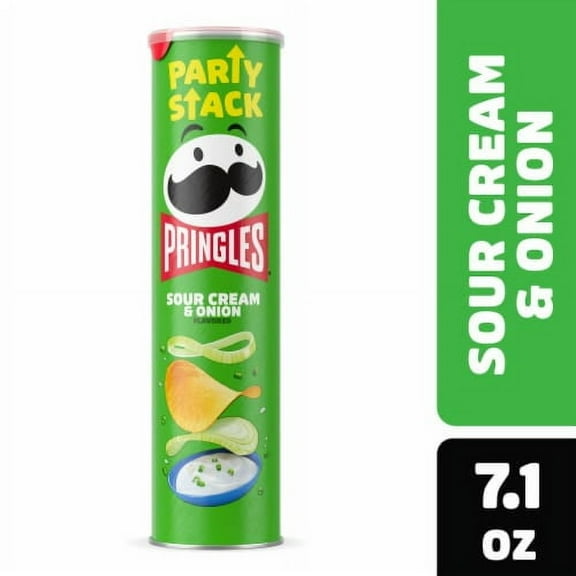 Pack of 2 - Pringles Sour Cream and Onion Party Stack Potato Crisps Chips 7.1 oz