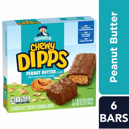 Quaker Chewy Dipps Peanut Butter Granola Bars 6 ct - Pack of 2