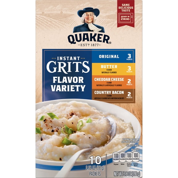 Quaker Instant Grits - Flavor Variety Pack - 12 ct- Pack of 2