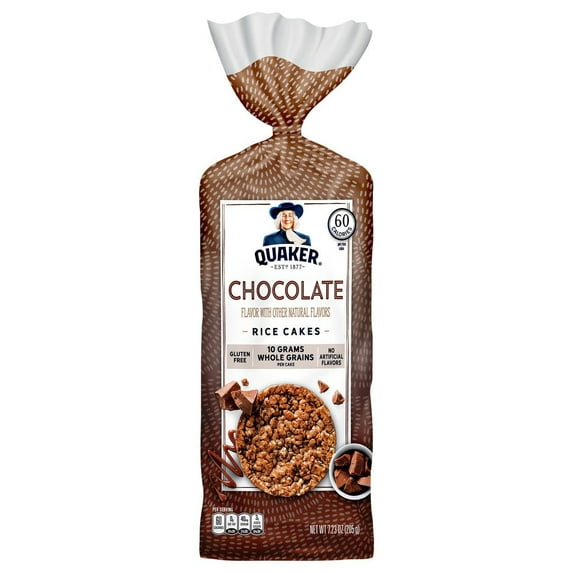 Pack of 2 - Quaker Rice Cakes Chocolate Crunch, 7.23 Oz Packaging May Vary