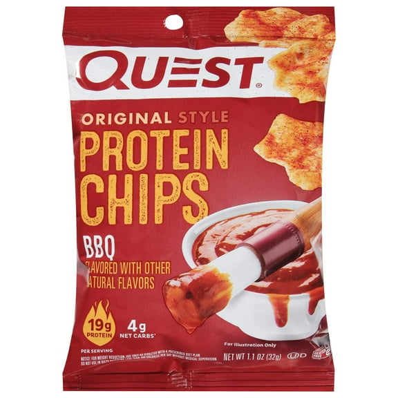 Pack of 2 Quest 19g Protein Chips - BBQ, 1.1 oz (Package May Vary)