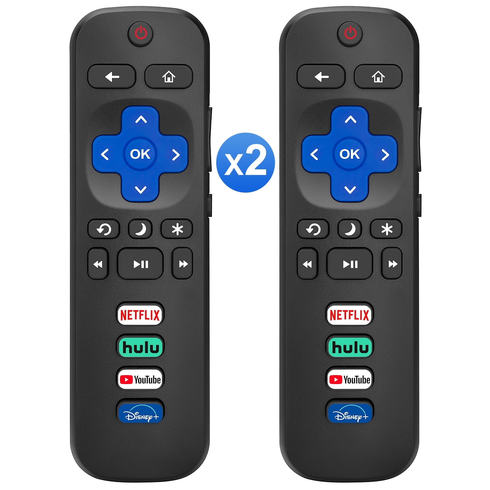 (Pack of 2)RC280 Remote Control for TCL Roku/Hisense Roku/Onn Roku/Sharp Roku/Element Roku/Westinghouse Roku/Philips Roku Series Smart TV