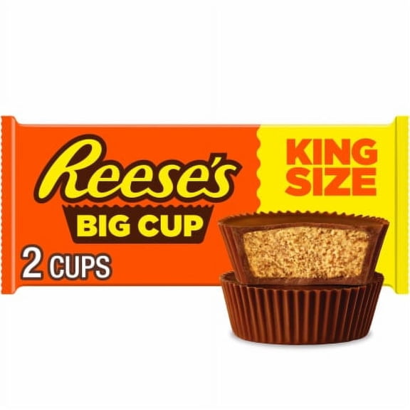 Pack of 2 REESE'S Big Cup Milk Chocolate King Size Peanut Butter Cups Candy Pack, 2.8 oz, Package May Vary