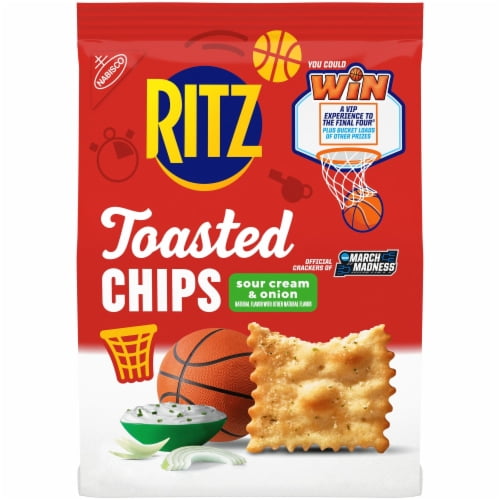 Pack of 2 RITZ Toasted Chips Sour Cream and Onion Crackers, 8.1 oz