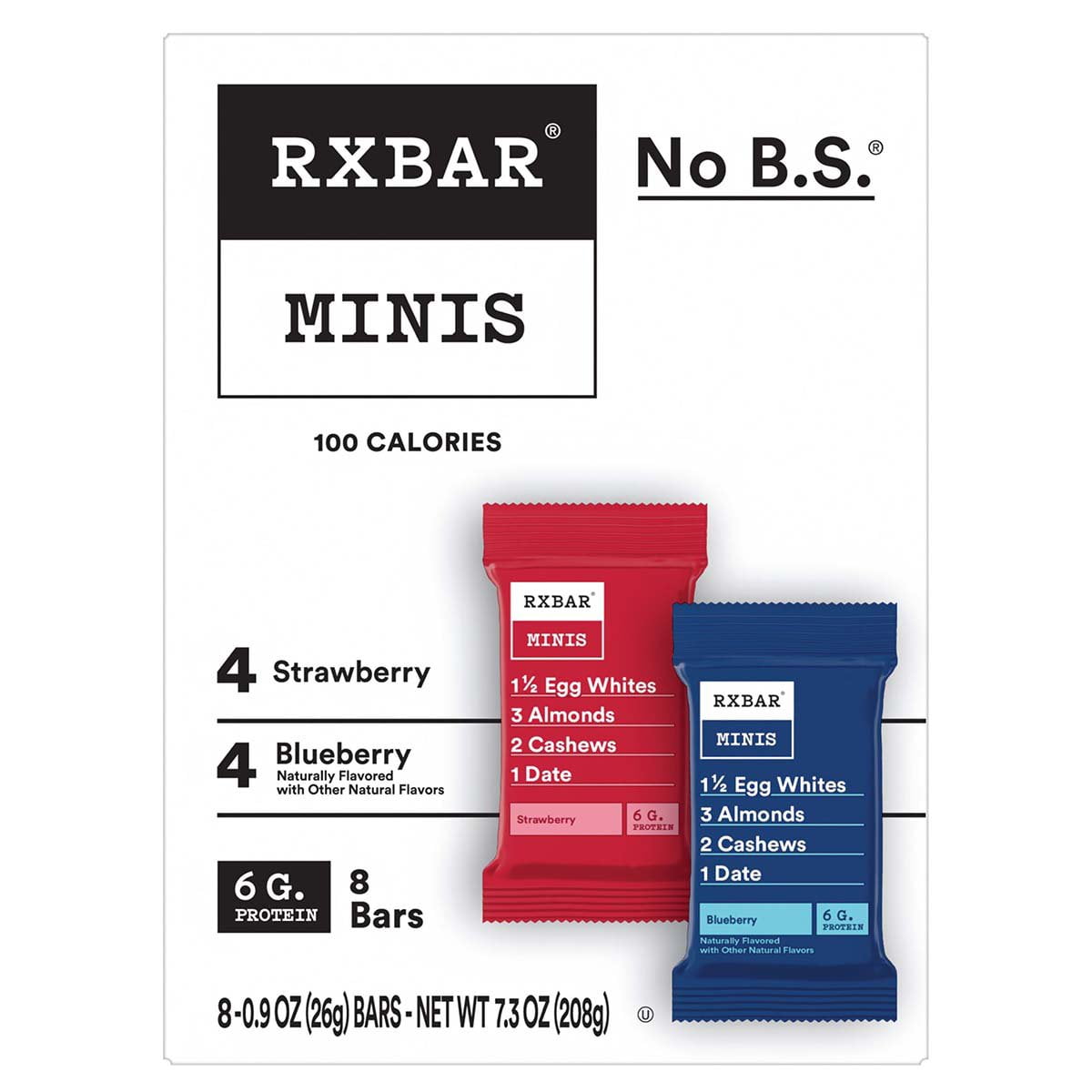 Pack of 2 RXBAR Minis Variety Pack Protein Bars, 7.3 oz, 8 ct (Package ...