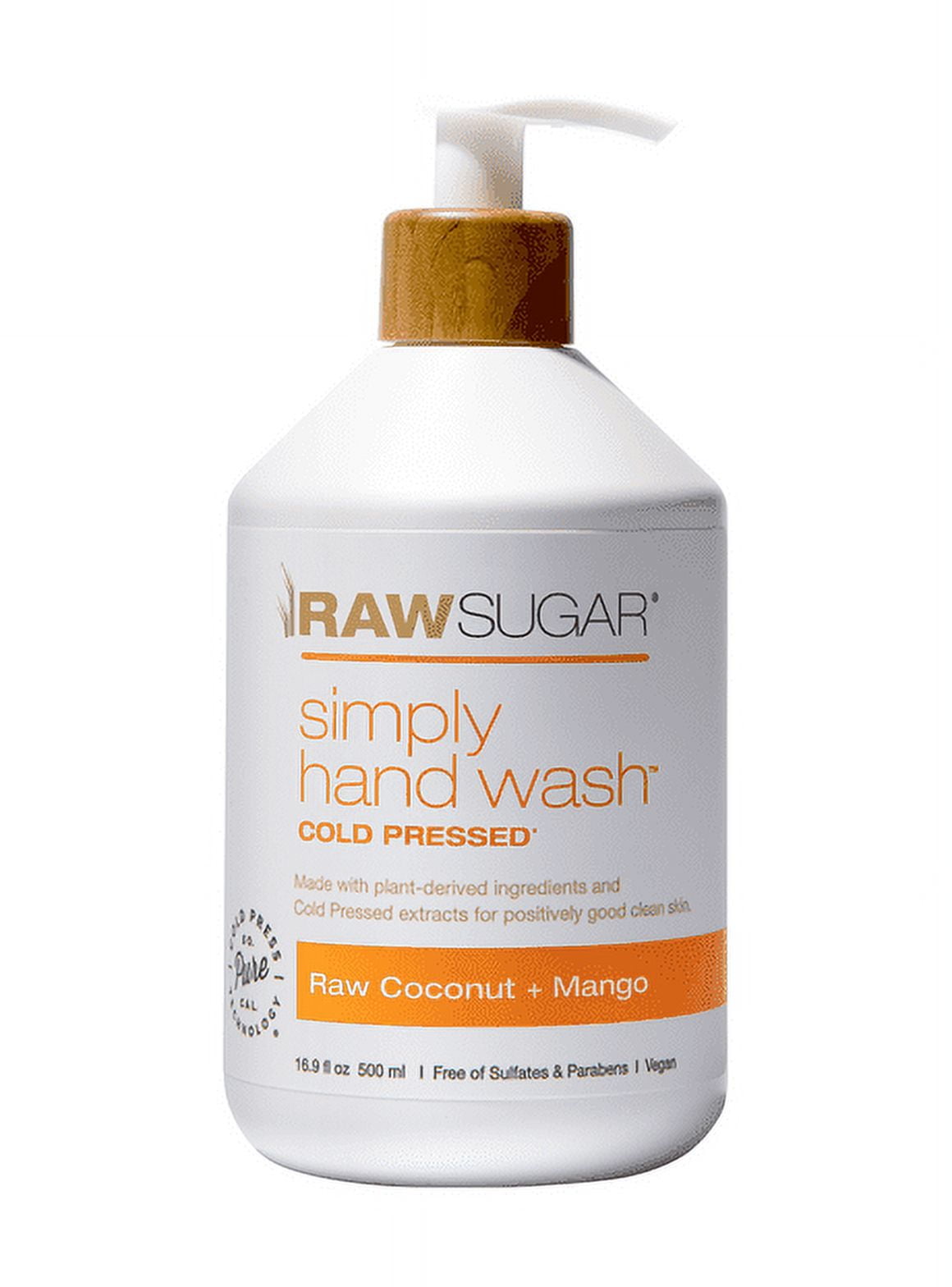 Pack of 2 Raw Sugar Simply Hand Wash, Raw Coconut + Mango Hand Soap, 16.9 fl oz