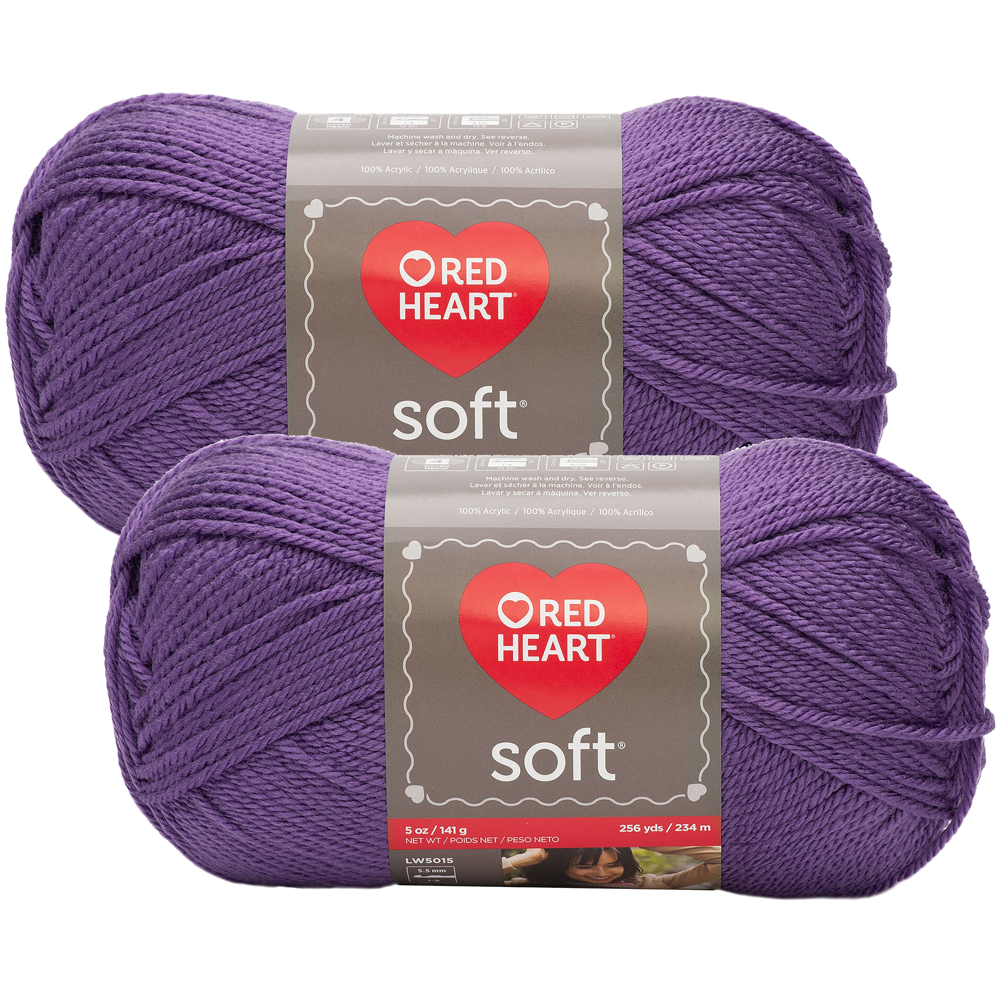 (Pack of 2) Red Heart Soft Yarn-Lavender