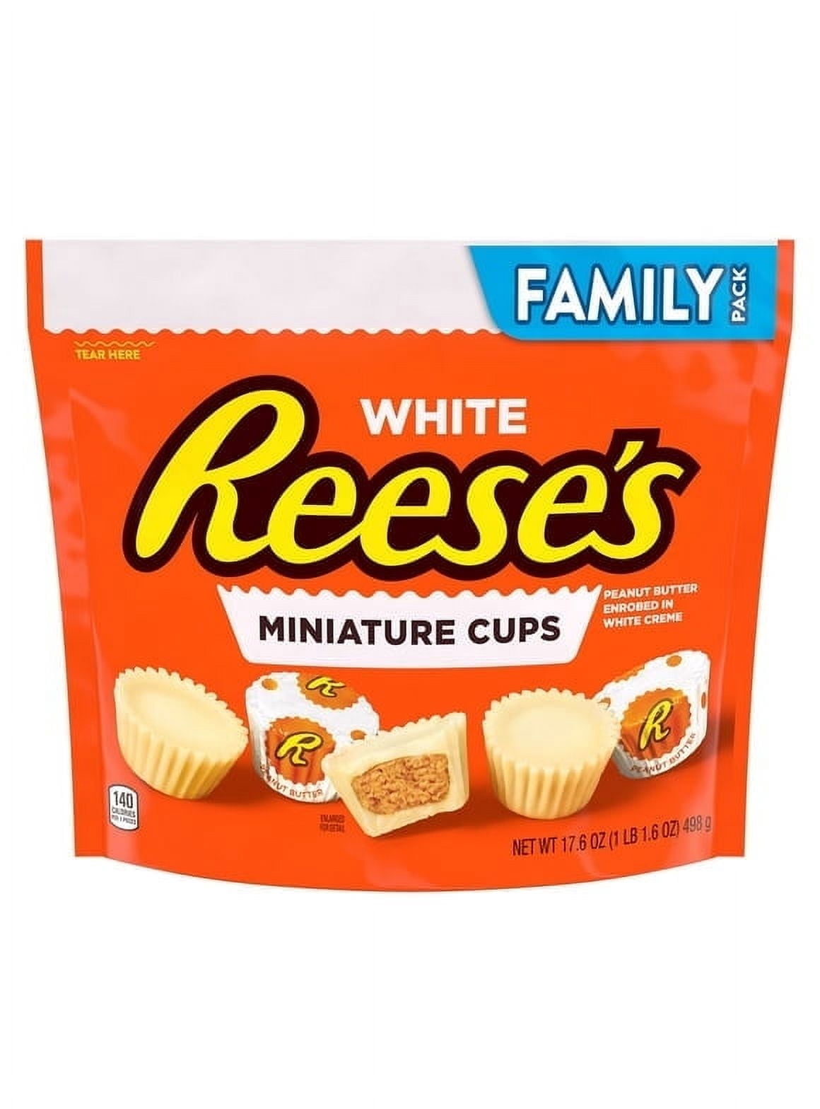 Pack of 2 Reese's Miniatures White Creme Peanut Butter Cups Candy, Family Pack 17.6 oz