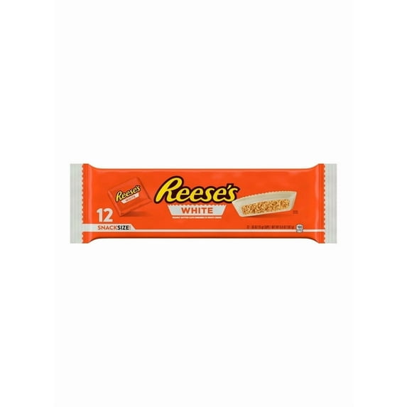 Pack of 2 Reese's White Creme Snack Size Peanut Butter Cups Candy, Pack 6.6 oz, 12 Count