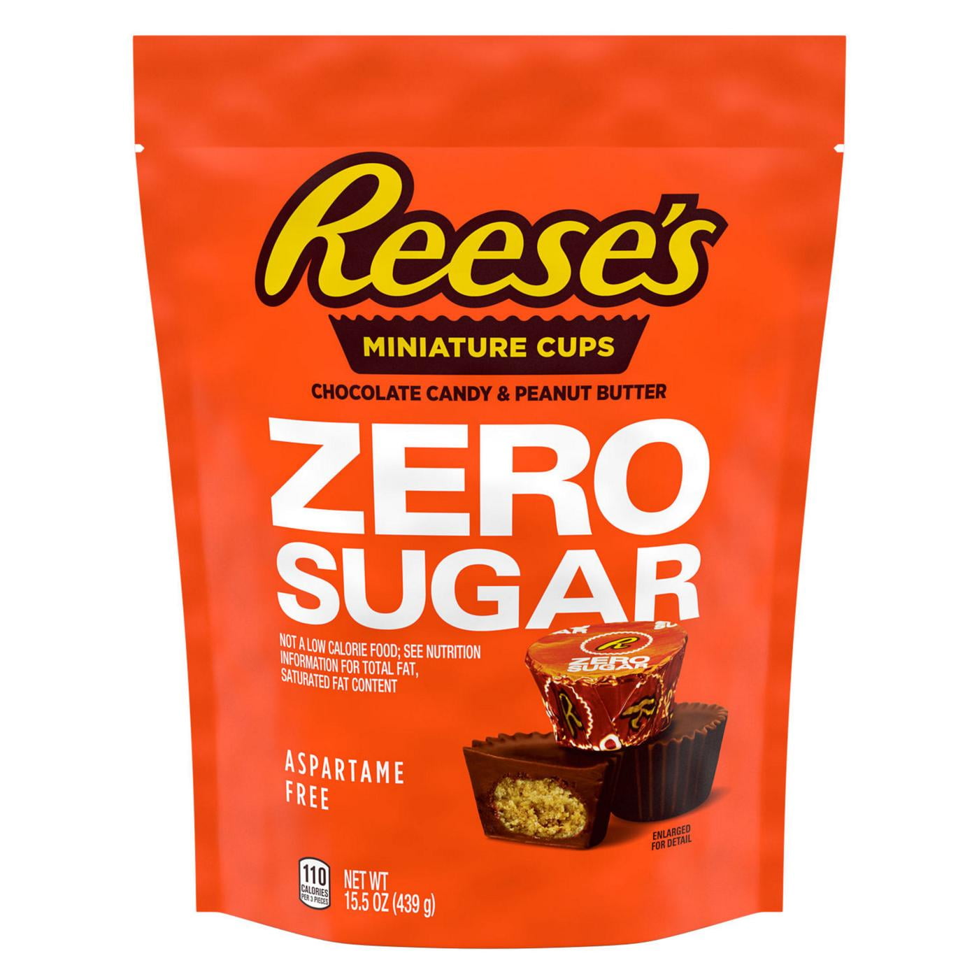 Reese's Zero Sugar Miniatures Chocolate Peanut Butter Cups Candy - 15.5 oz- Pack of 2