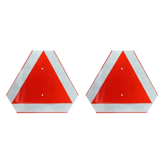 Pack of 2 Reflective Warning Triangles with Enhanced Visibility for Agricultural Use Golf Carts and Road Construction Vehicles