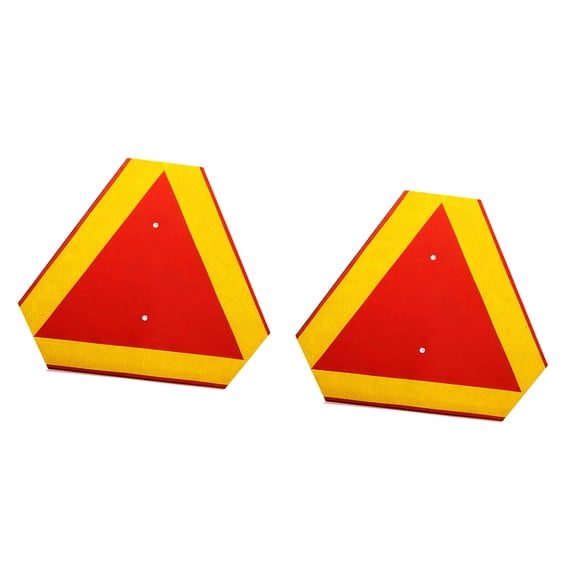 Pack of 2 Reflective Warning Triangles with Enhanced Visibility for Agricultural Use Golf Carts and Road Construction Vehicles