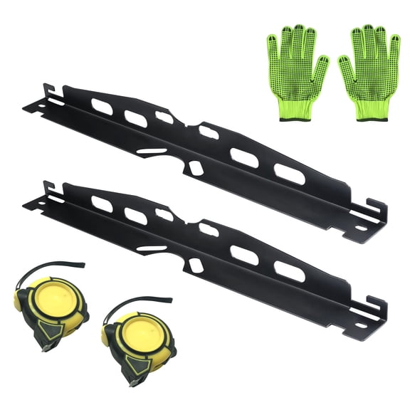 Pack of 2 Reinforced Steel Alignment Plates Featuring Measuring Tape Indicators And Protective Gloves Suitable For Trucks SUVs UTVs
