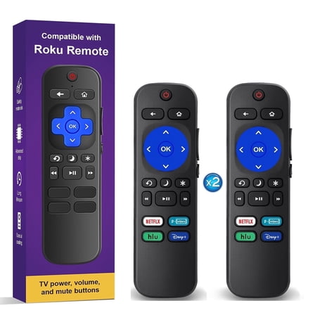 (Pack of 2) Replacement Remote Control Compatible for Roku TV,for TCL Roku/for Hisense Roku/for Onn Roku(Not for Roku Stick,Box and Players)