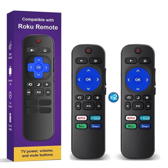 (Pack of 2) Replacement Remote Control Compatible for Roku TV,for TCL Roku/for Hisense Roku/for Onn Roku(Not for Roku Stick,Box and Players)