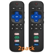(Pack of 2) Replacement-Remote-Control for Roku-TV,Compatible for TCL Roku/Hisense Roku/Onn Roku/Philips Roku Smart TVs(Not for Stick and Box)