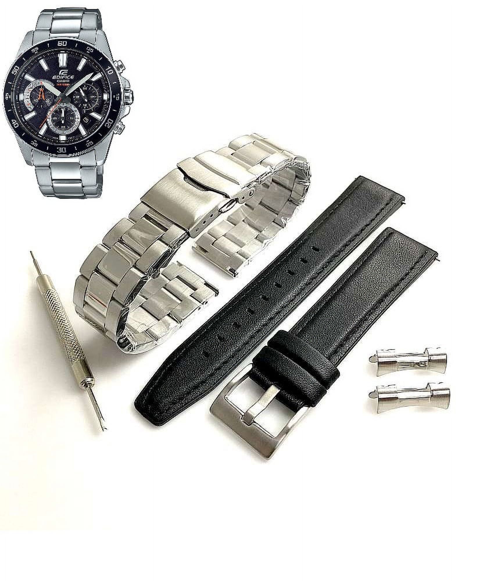 Pack of 2 Replacement Watch Bands Bracelet Fits Casio Edifice EFV 570 EFV 570D
