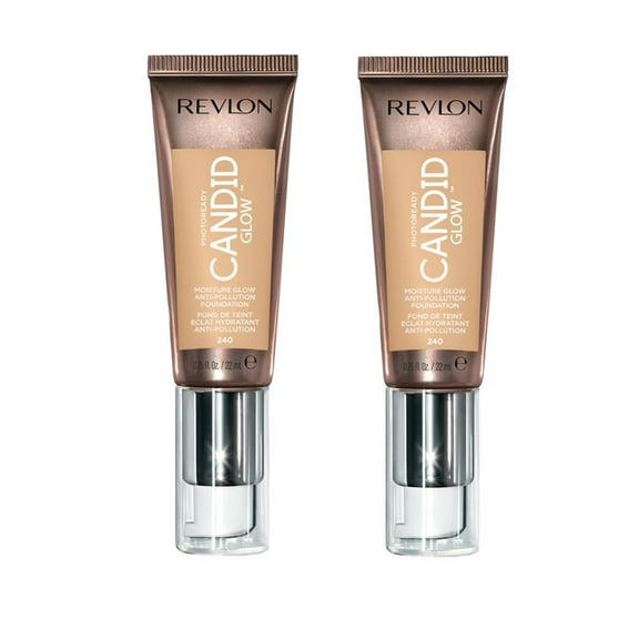 Pack of 2 Revlon Photoready Candid Glow Moisture Glow Anti-Pollution Foundation, Natural Beige 240