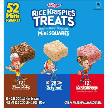 Pack of 2 Rice Krispies Treats Variety Pack Mini Marshmallow Snack Bars, 20.1 oz, 52 ct (Package May Vary)
