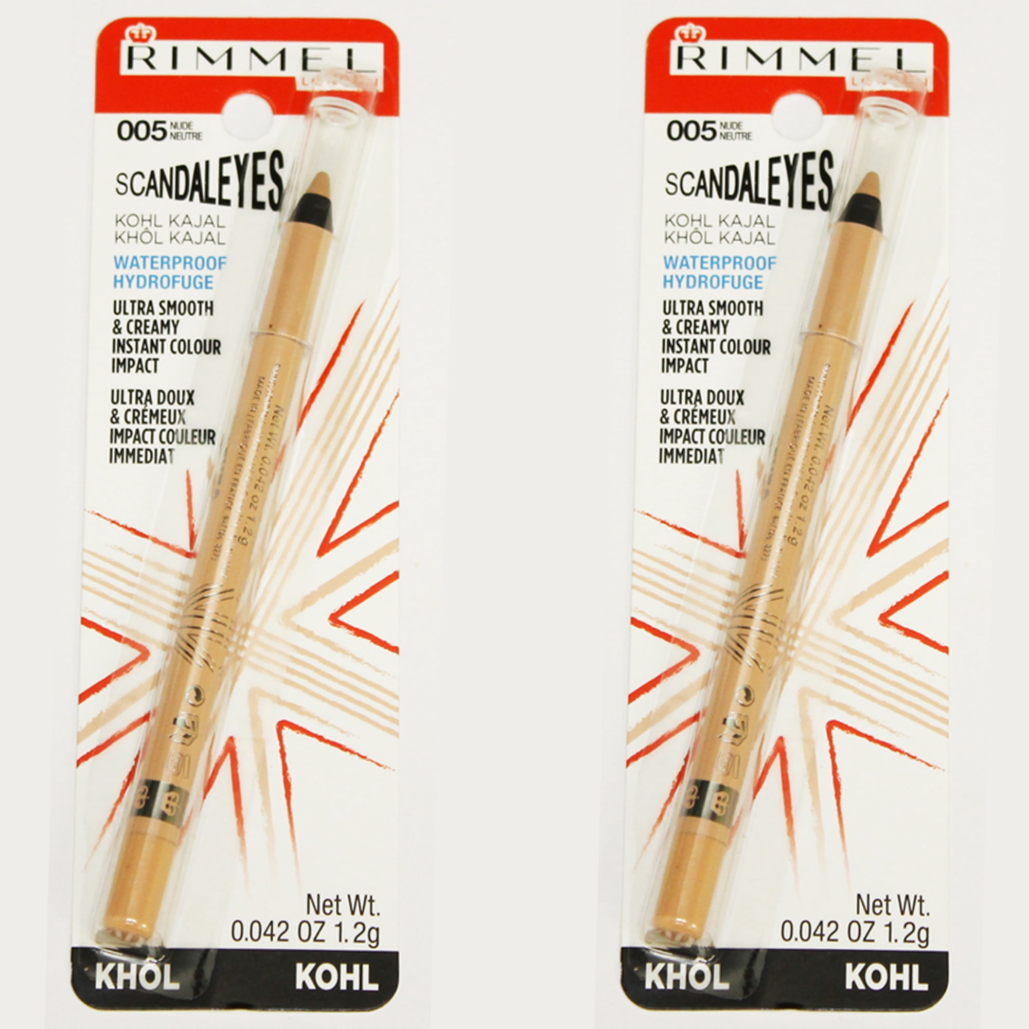 Pack of (2) Rimmel London ScandalEyes Waterproof Kohl Kajal Eye Liner Nude 005