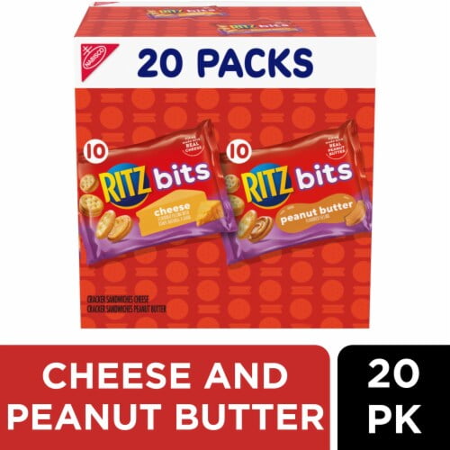 Ritz Bits Cheese & Ritz Bits Peanut Butter Sandwich Crackers Variety Pack 20 oz - Pack of 2