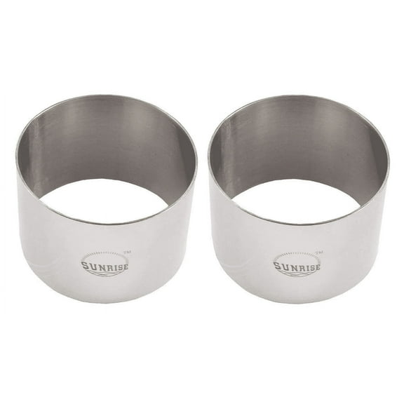 Pack of 2 Round Food Ring, Stainless Steel 3.5" D x 2"H