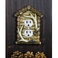 thumbnail image 1 of Pack of 2 Rustic Log Cabin Antlers Double Receptacle Wall Outlet Switch Plate, 1 of 6