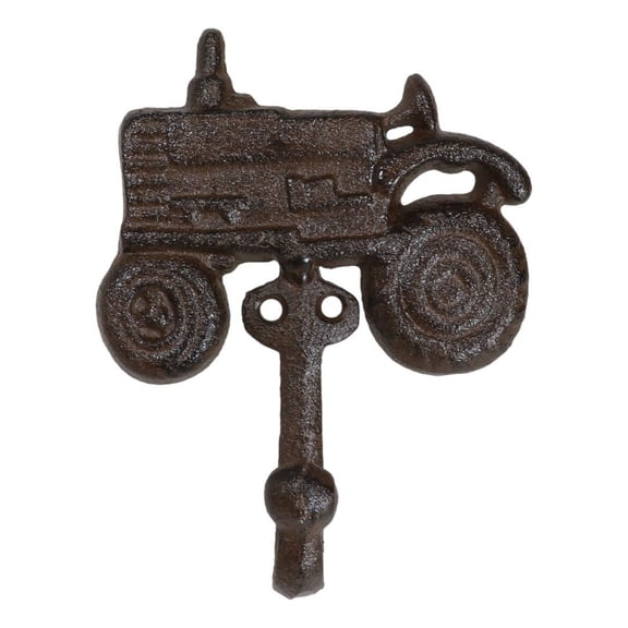 Pack of 2 Rustic Western Farm Tractor Cast Iron Metal Wall Hook Sculptures