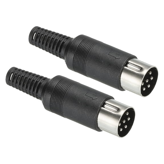 Pack of 2 S Video DIN Male Socket 6 Pin Signal Transmission