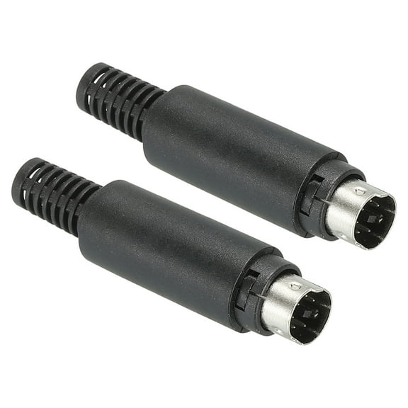 Pack of 2 S Video DIN Mini Male Socket 6 Pin Signal Transmission