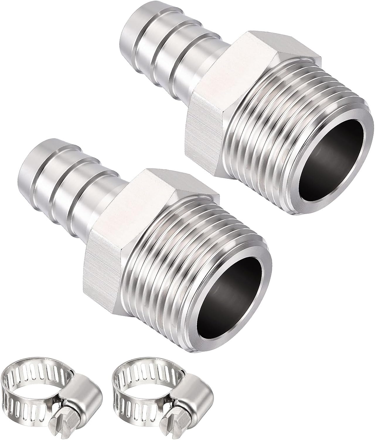 Barb Style Pack of 2, SUS304 Hose Barb Fitting 5/8