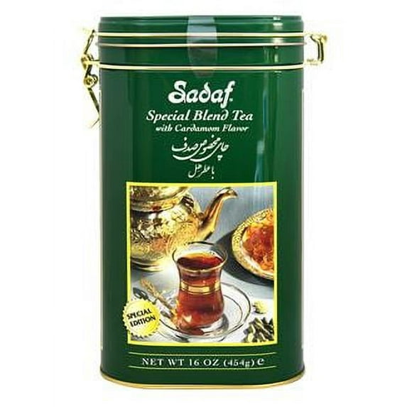 Pack of 2 Sadaf Special Blend Tea with Cardamon Flavor Tin 16 oz.