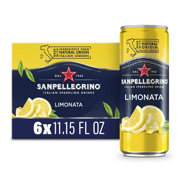 Pack of 2 - Sanpellegrino Italian Sparkling Drink Limonata, Sparkling Lemon Beverage, 6 Pack Of 11.15 Fl Oz Cans