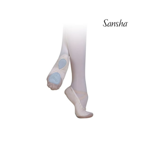 Sansha BRAVO 7 Canvas Ballet Slippers, Featuring a Lycra Comfort Heel & Pre-Fitted Elastics (2-Pack), Black, Size 04 N
